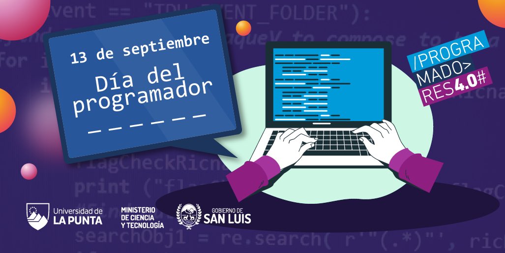 #Efemérides 

📆 13 de septiembre: Día del Programador 👩🏻‍💻👨🏻‍💻

#Programadores 4.0