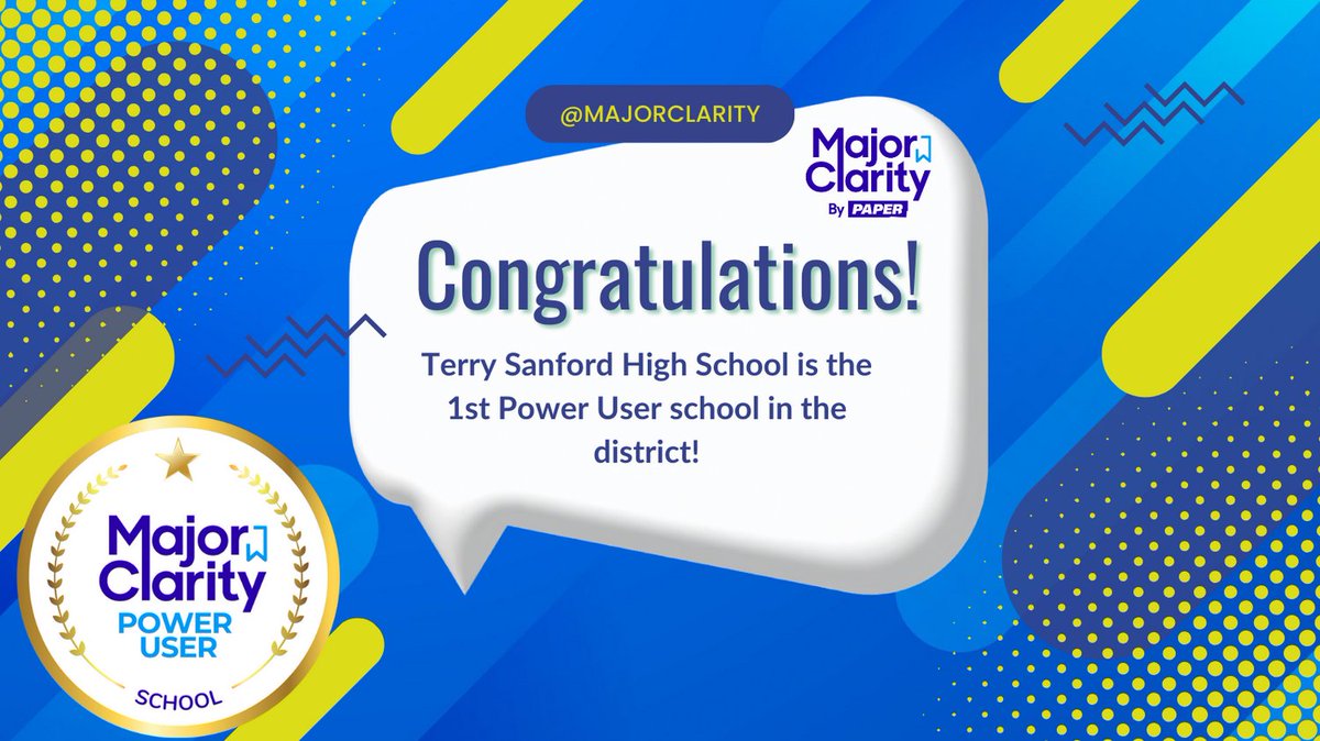 Congrats to TSHS @FTSAnnouncement! They are the first school to receive MajorClarity Power User status. They have had over 62% of students activate their MC accounts and 31% of those students have returned to the platform. Which school will be next? @cte_ccs @MajorClarity