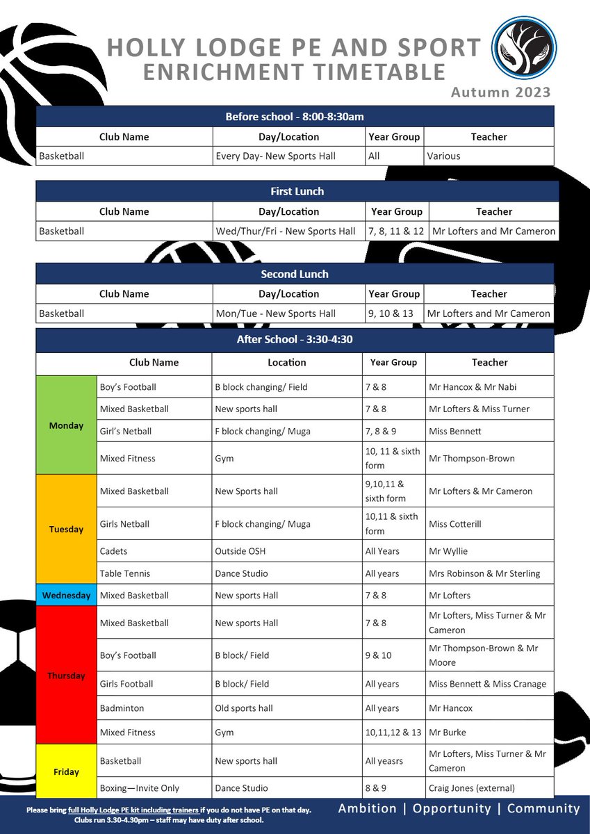 Check out our latest enrichment schedule. There's something for everyone! #GetInvolved