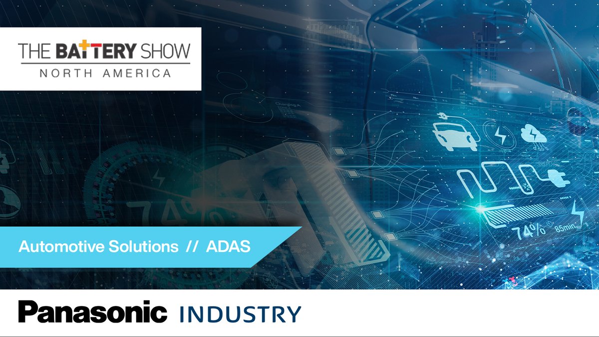 It's day two of #theBatteryShow! Find us at booth #554 and learn how Panasonic is forging the path for the Advanced Driver Assistance System. ADAS monitors a vehicle's surroundings, detects potential hazards, and keeps drivers alert.