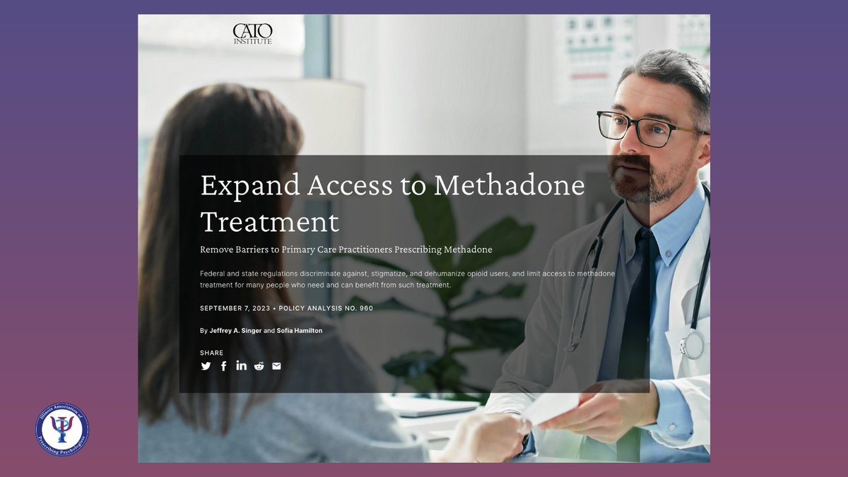Read the full article at the link below:
cato.org/policy-analysi…

#prescribingpsychologists #CATOinstitute #methadone #methadonetreatment #accesstocare #expandaccess #healthcareequity #opiodadditction #primarycarepractitioners