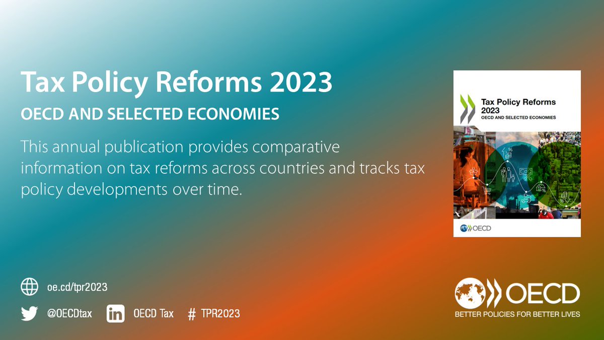 New findings show that tax reforms have been one of the key policy tools used by governments to protect households and businesses from decade-high inflation levels.
📘🗞️Find out more in 𝑇𝑎𝑥 𝑃𝑜𝑙𝑖𝑐𝑦 𝑅𝑒𝑓𝑜𝑟𝑚𝑠 2023➡️ oe.cd/tpr2023
#TPR2023 #taxpolicy