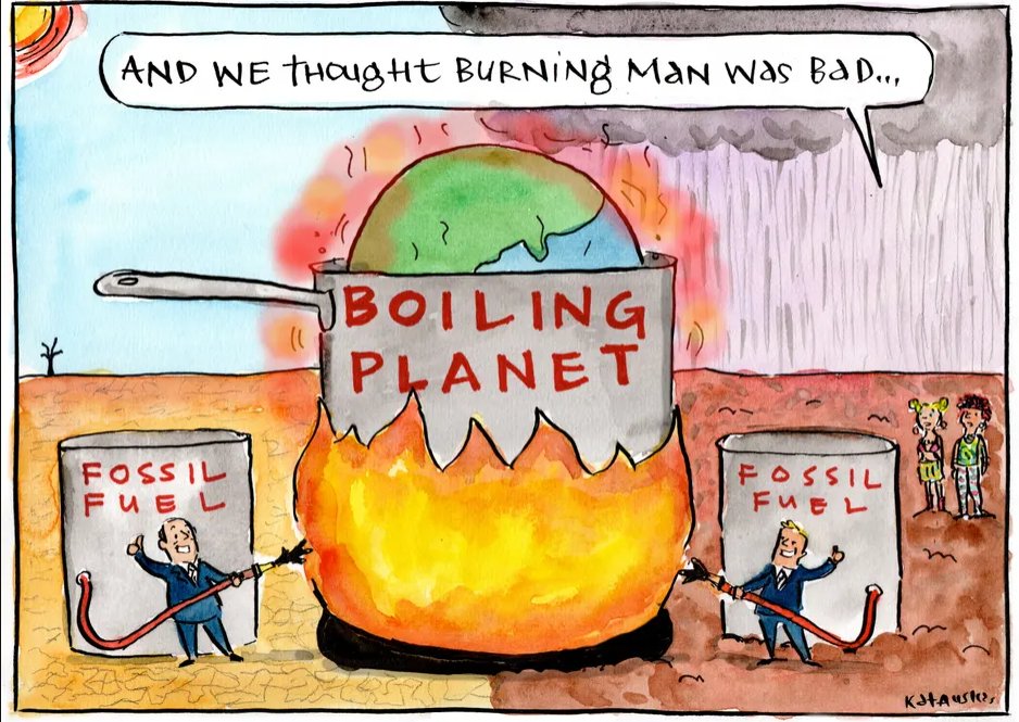 What’s worse than Burning Man? A burning planet 🌍🔥

Illustration: Fiona Katauskas/The Guardian