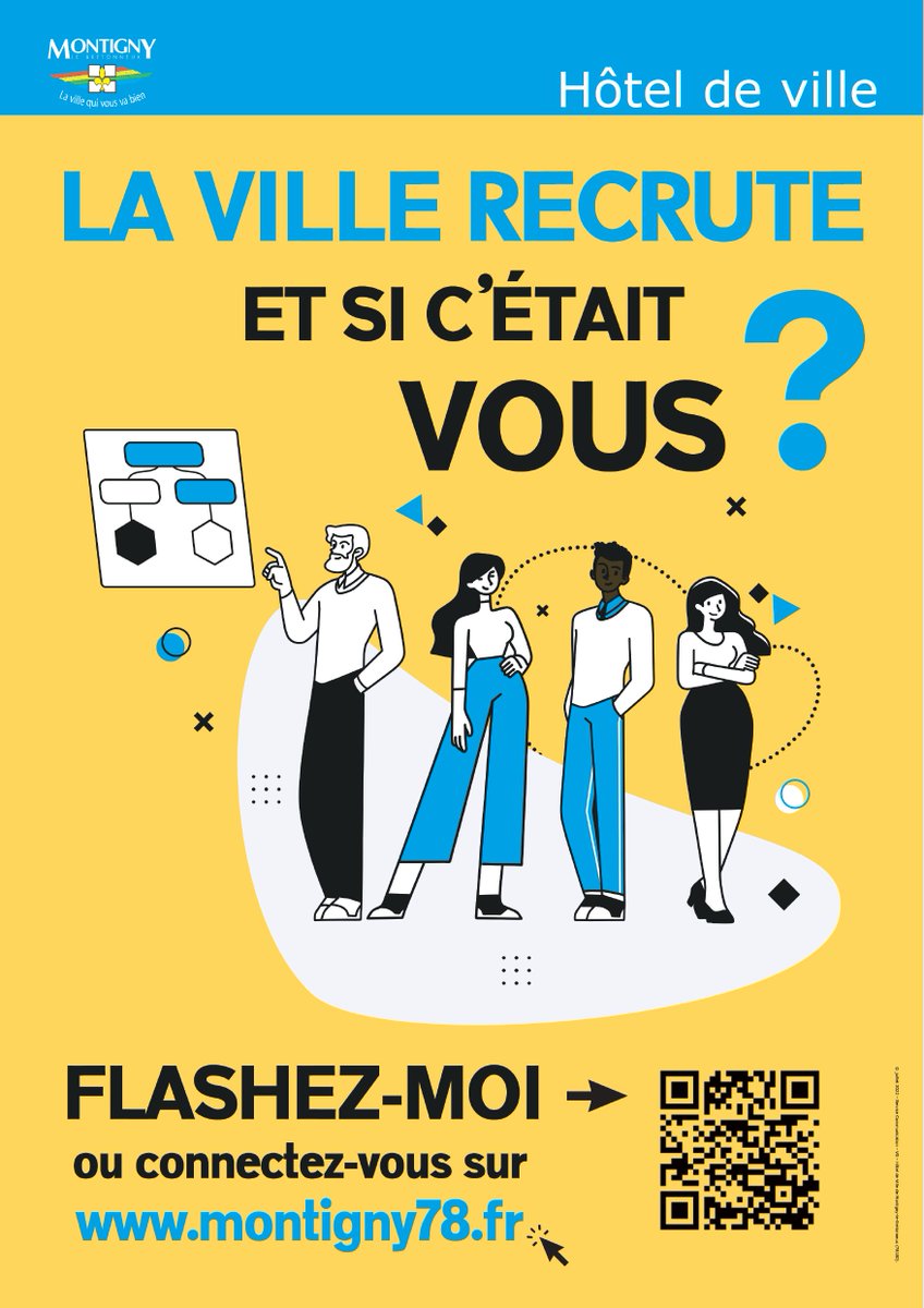 🌟💼Notre belle ville recrute ! Nous recherchons des esprits talentueux et des innovateurs dynamiques. La Ville offre une multitude de postes dans divers domaines. Rejoignez-nous dans cette aventure : montigny78.fr/offres-emploi/