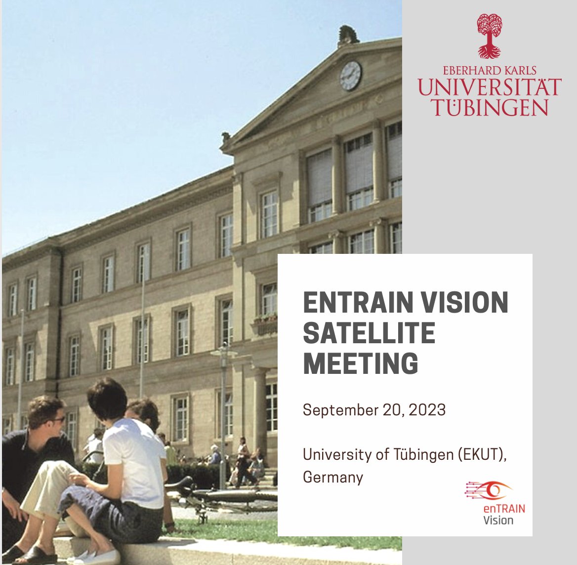 Next Wednesday is the enTRAIN Vision satellite meeting, which will take place right after the European Retina Meeting (ERM) in the University of Tübingen (EKUT), Germany. 

More information: entrain-vision.eu/training-progr…

#enTRAINVision #ESRs #MSCA