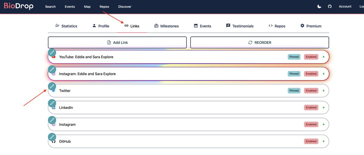 BioDrop_io's tweet photo. We have upgraded the icon library we use so now you can have icons like X! 

Some icons have also changed their name. Head over to the Links tab in Manage your Profile to edit your icons. https://t.co/AyTId1awJY