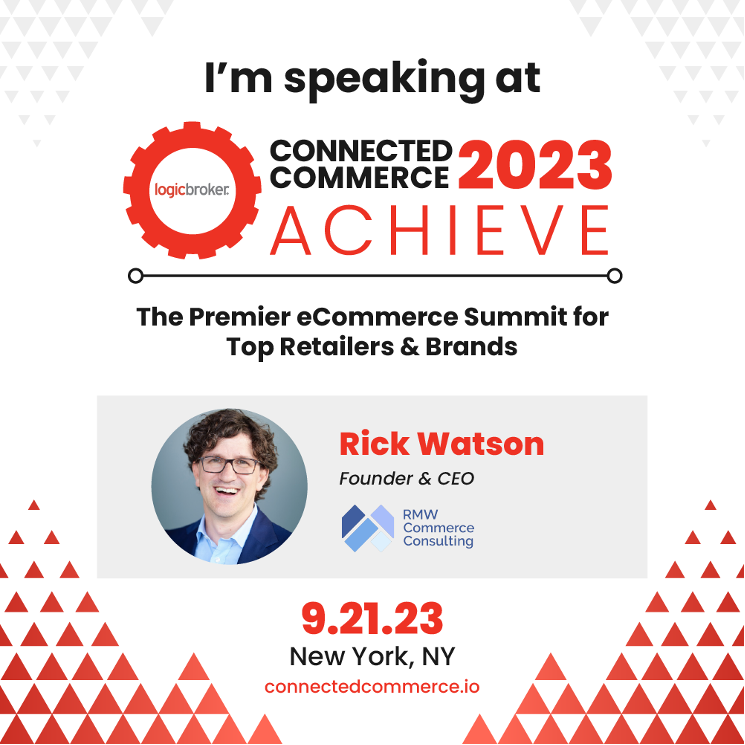 Excited to share that on 8/21 I’ll be speaking at #ConnectedCommerce 2023: Achieve hosted by <a href="/logicbroker/">Logicbroker</a> w/ some of the most influential organizations &amp; executives in #ecommerce. Please reach out if you're planning to attend! Tickets are still available bit.ly/3PDvxbh