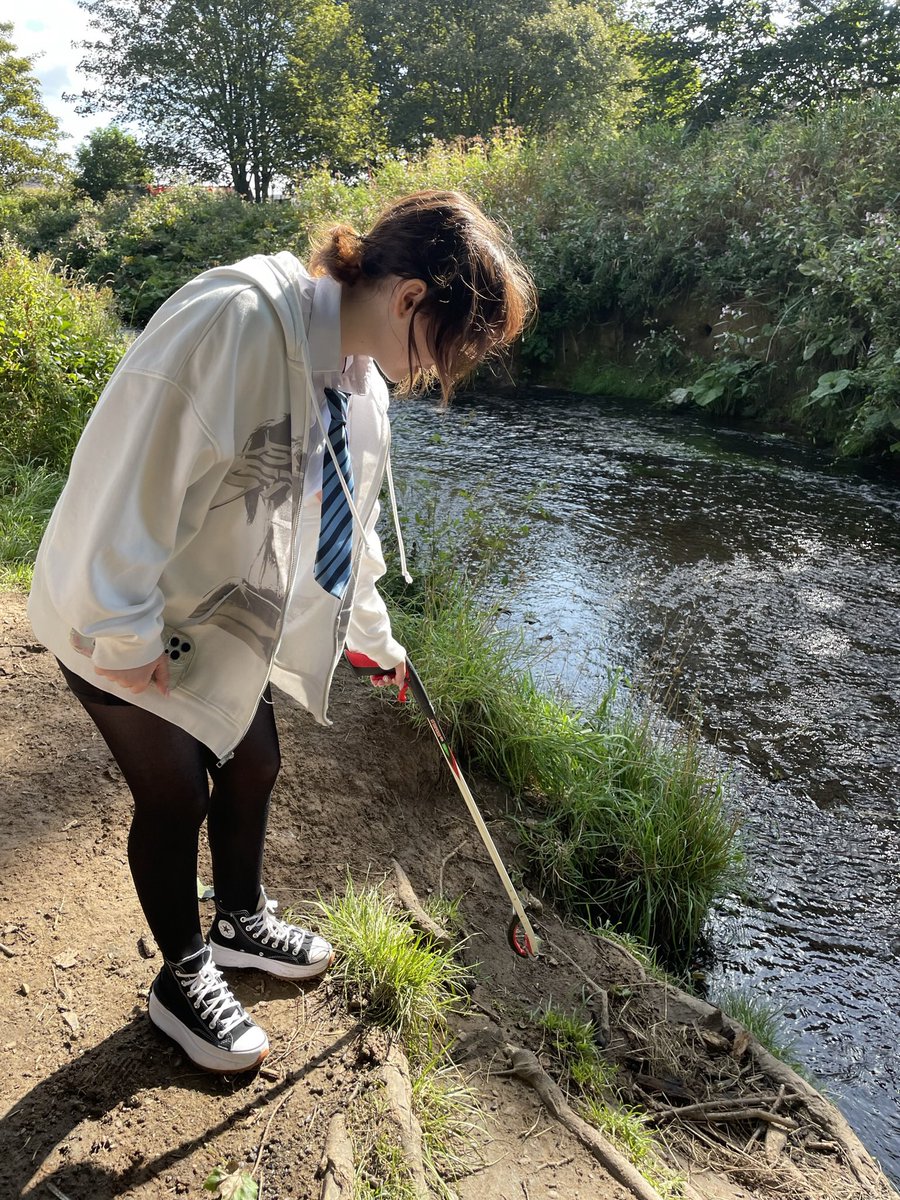 GroveEco's tweet photo. Day two of #Source2Sea with S2 Outdoor Learning Group from @Grove_Academy  down by the Dighty tackling the #UpstreamBattle. All the litter (5kg) will now not enter the sea when the river reaches The Tay. #cleanup   #noplanetb https://t.co/TKhLpVniSN