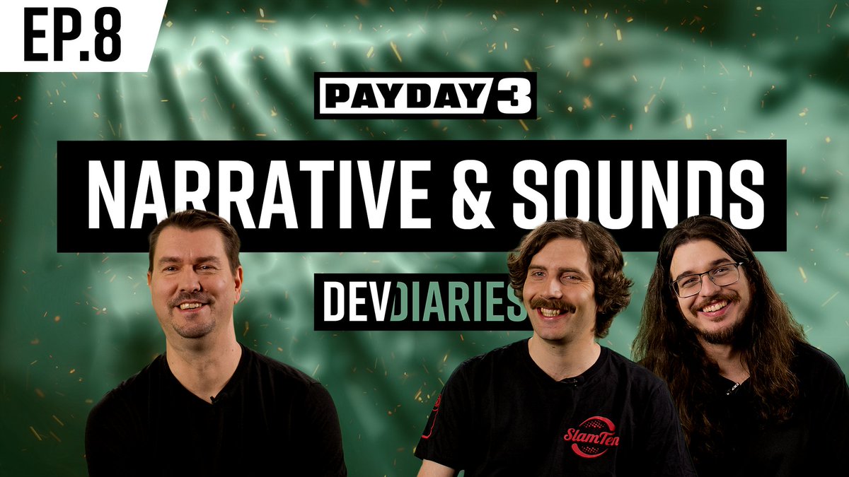 PAYDAYGame's tweet photo. LORE TIME! What has happened to the gang since PAYDAY 2? Get a behind-the-scenes look for the Narrative &amp; Sounds in PAYDAY 3 in Dev Diary Episode 8! 🔥

Watch now: https://t.co/baAUkNFpQT https://t.co/VZeJ8mHTnm