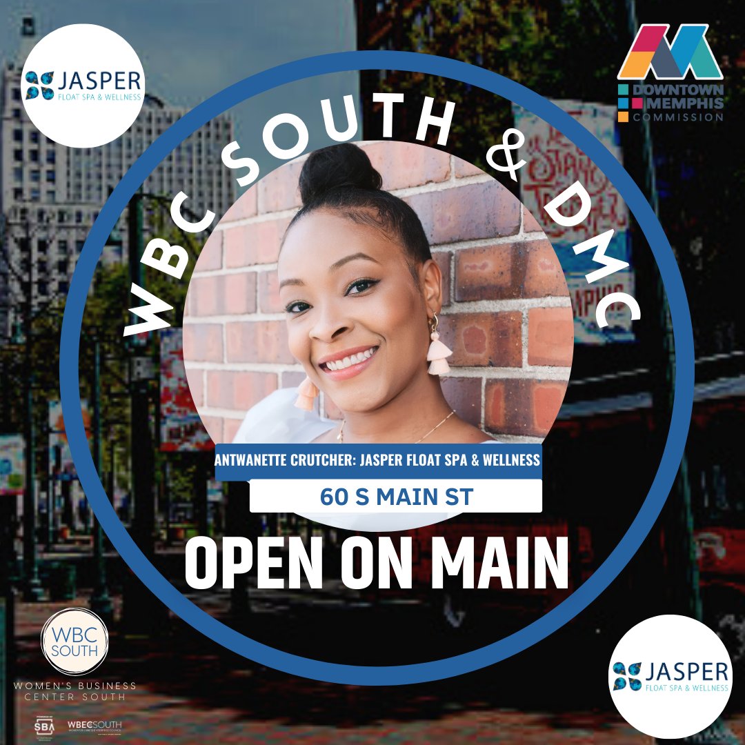 wbcsouth's tweet photo. #WBCSouth, in partnership with @DowntownMemphis is pleased to announce an additonal 2023 #OpenOnMain winner- Antwanette Crutcher, owner of @JasperFloatSpa!!!

Make sure to follow along with more details about her grand opening next month! https://t.co/3LTqcDFzxZ