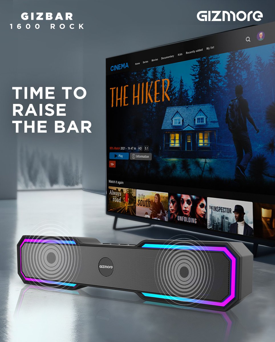 Get ready for the musical extravaganza ahead.
.
.
Available at Gizmore.in
.
#Gizmore #gizbar1600rock #gizmoresoundbar  #musiclovers  #bluetoothspeakers #musiclover #soundbluetooth