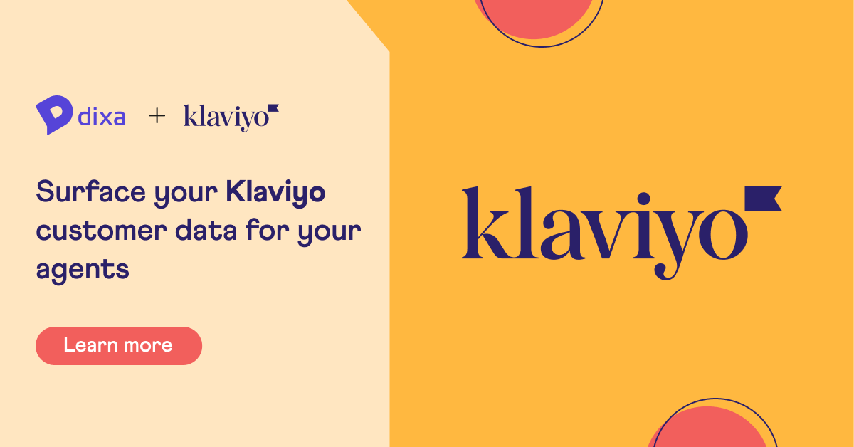 🔌New integration alert! We are thrilled to announce our integration with <a href="/klaviyo/">Klaviyo</a> !

You can easily surface your Klaviyo customer data in Dixa, giving your agents the context they need to deliver effortless customer experiences.

👇Learn more: dixa.com/integrations/k…