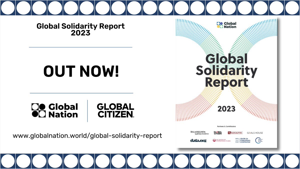 🚨 The #GlobalSolidarityReport is LIVE! This report includes for the first time ever a tool designed to measure #globalsolidarity and provides us with ways that we can strengthen solidarity and weather the future storms together. Read it here ➡️ globalnation.world/global-solidar…