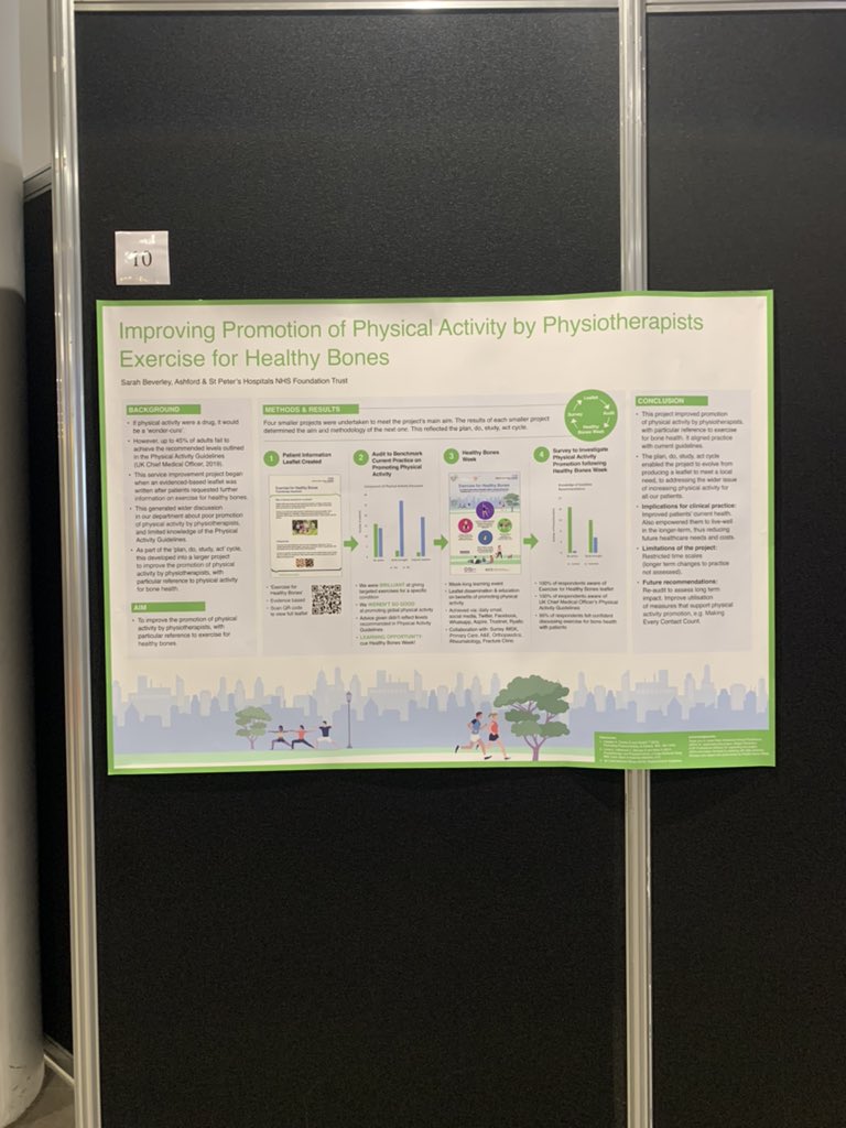 SarahBeverley5's tweet photo. Great to be attending #osteo2023 @RoyalOsteoSoc #conference and presenting a poster on 
Improving Promotion of Physical Activity by Physiotherapists &amp; Exercise for Healthy Bones https://t.co/5HQHEiDbzV