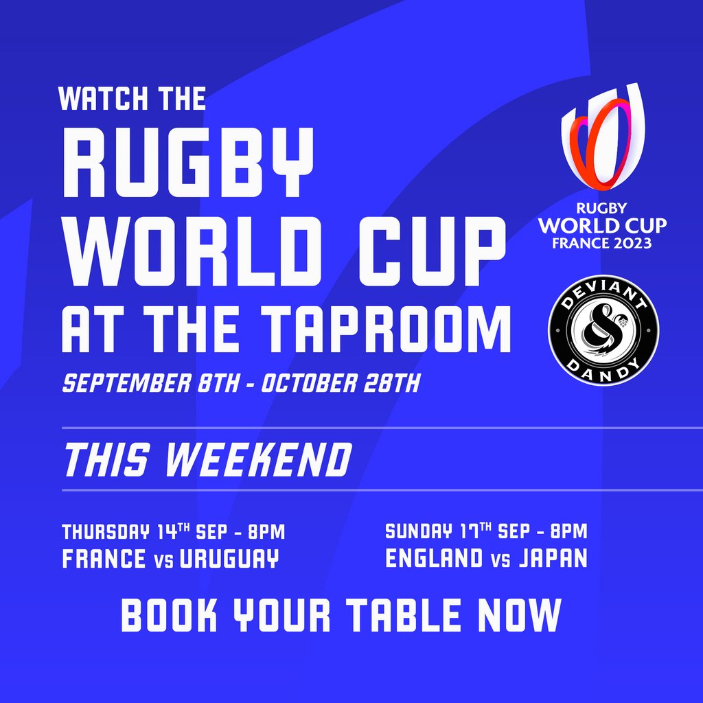 Watch the Rugby World Cup on our massive 120" screen! This weekend : France vs Uruguay and England vs Japan! You might want to book a table for these... And remember on Thursdays, our pints are £3.50!