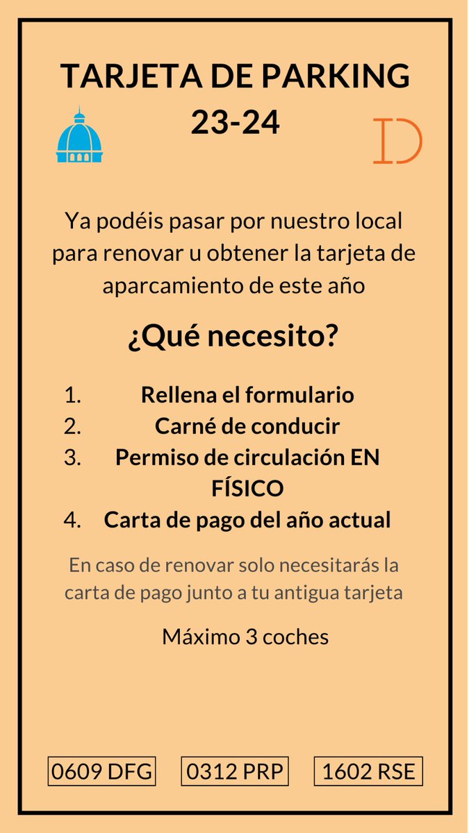 ⚠️ Sobre las Tarjetas de Parking 23/24
