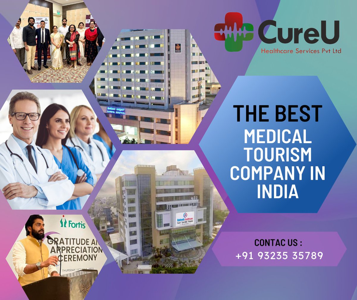 cureU_official's tweet image. 🌍 Discover world-class healthcare in the heart of India! 💉🏥 As a leading medical tourism company, we connect you with top-notch healthcare facilities and expert specialists. Your journey to better health begins with us. 🚀 #MedicalTourism #IndiaHealthcare #YourWellnessPartner