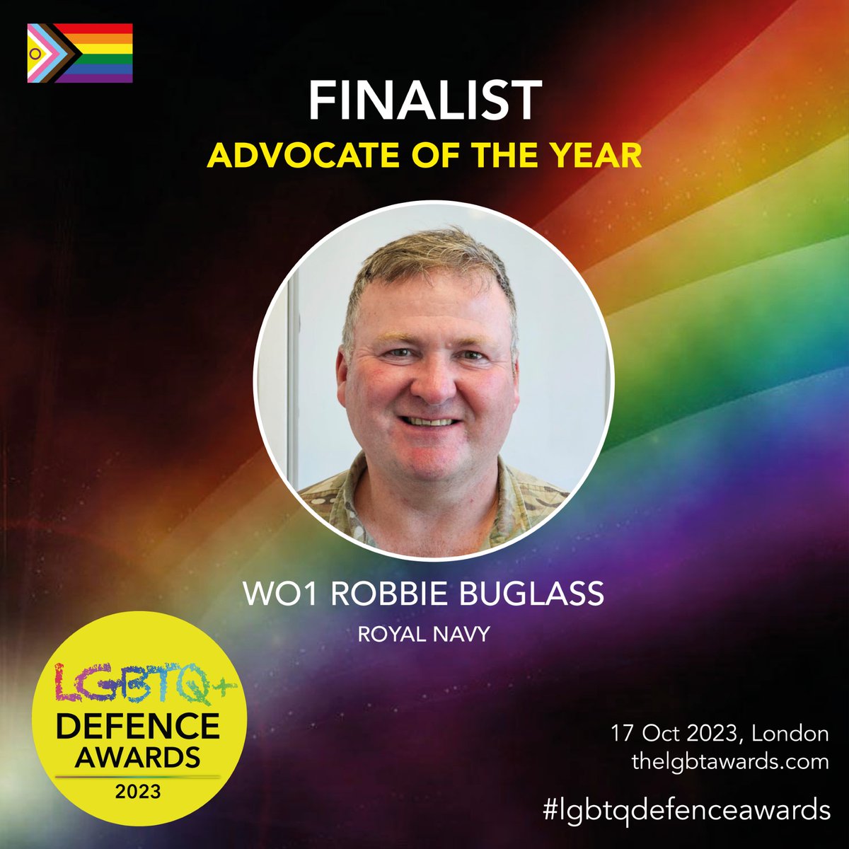 Well done to RNAS Culdrose Base Warrant Officer Robbie Buglass @BuglassRobbie whose sterling hard work has been recognised; he's shortlisted for 'advocate of the year' in the LGBTQ+ Defence Awards
@defencelgbtq #lgbtqdefenceawards #inclusion
@RNCompass thelgbtawards.com/2023-finalists/