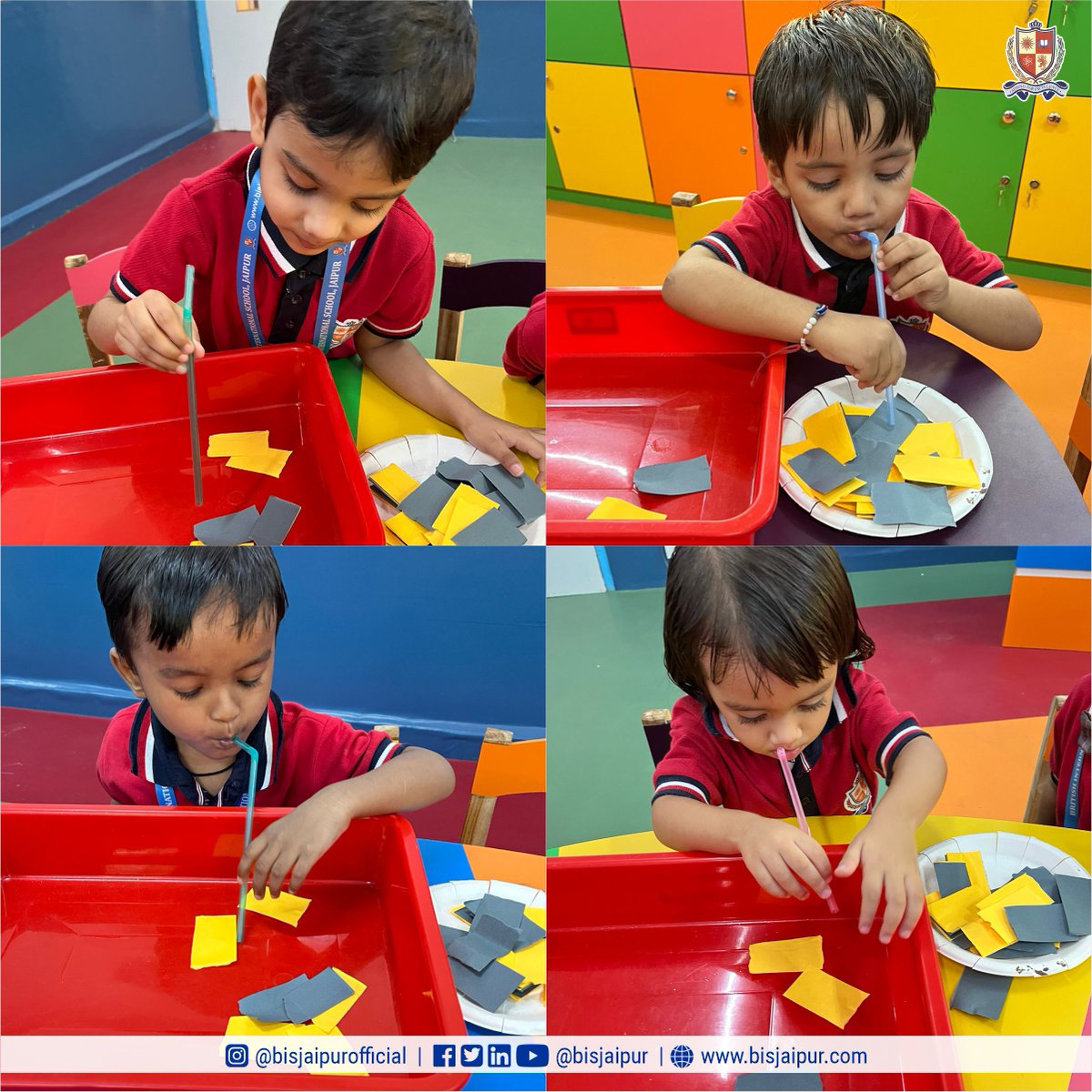bisjaipur's tweet photo. Today's kindergarten activity involved collecting paper scraps from a straw and transferring them to a plate, fostering fine motor skills development.
#bisjaipur #britishinternationalschool #FineMotorSkills #PaperPickingFun #StrawChallenge #bestschool #bestschoolinrajasthan #CBSE https://t.co/SMqEch1n5z