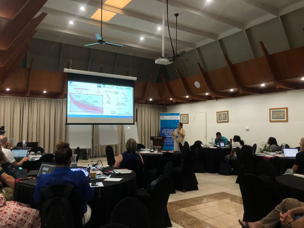 GeoOcean_UC's tweet photo. GeoOcean is attending PICOSOM, the 1st Pacific Islands Conference on Ocean Science and Ocean Management being held in Nadi, Fiji.

Alba Ricondo and Laura Cagigal have been presenting on our latest hybrid techniques for forecasting the impacts of extreme events in Samoa and Tonga. https://t.co/zZRzmDoSld