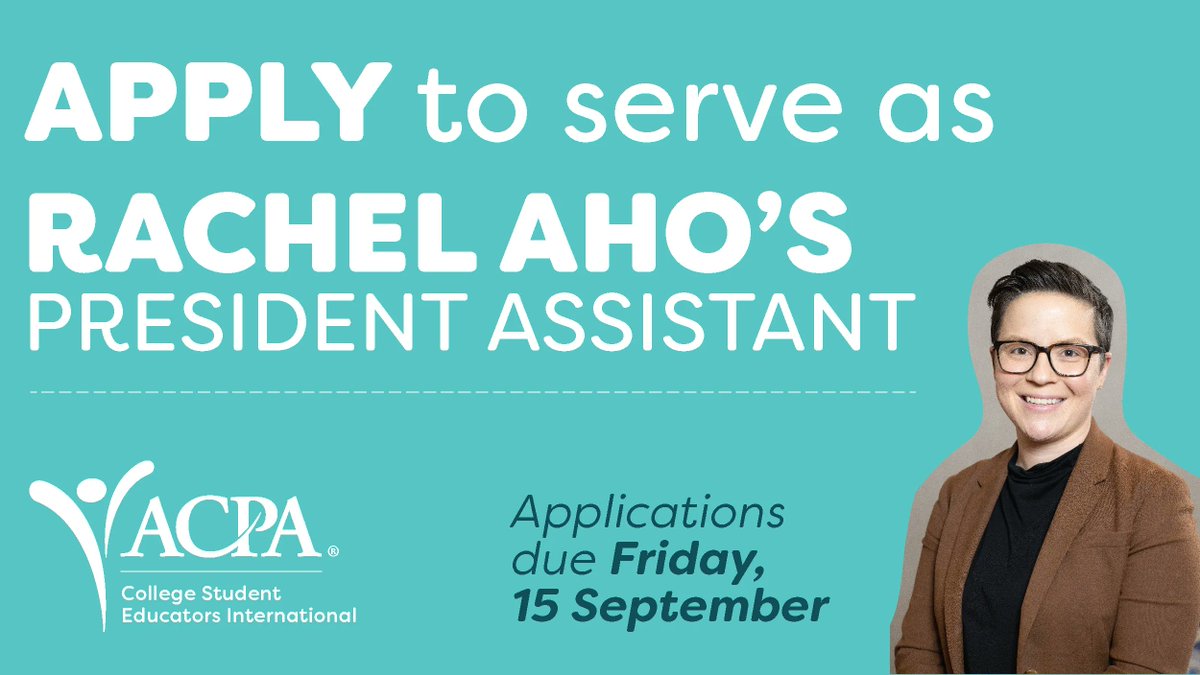 Applications to serve as Rachel Aho's Presidential Intern close on Friday! This is a great opportunity to learn about ACPA governance, participate in leadership meetings, contribute to the strategic direction of the organization and more!
buff.ly/47FKBvG