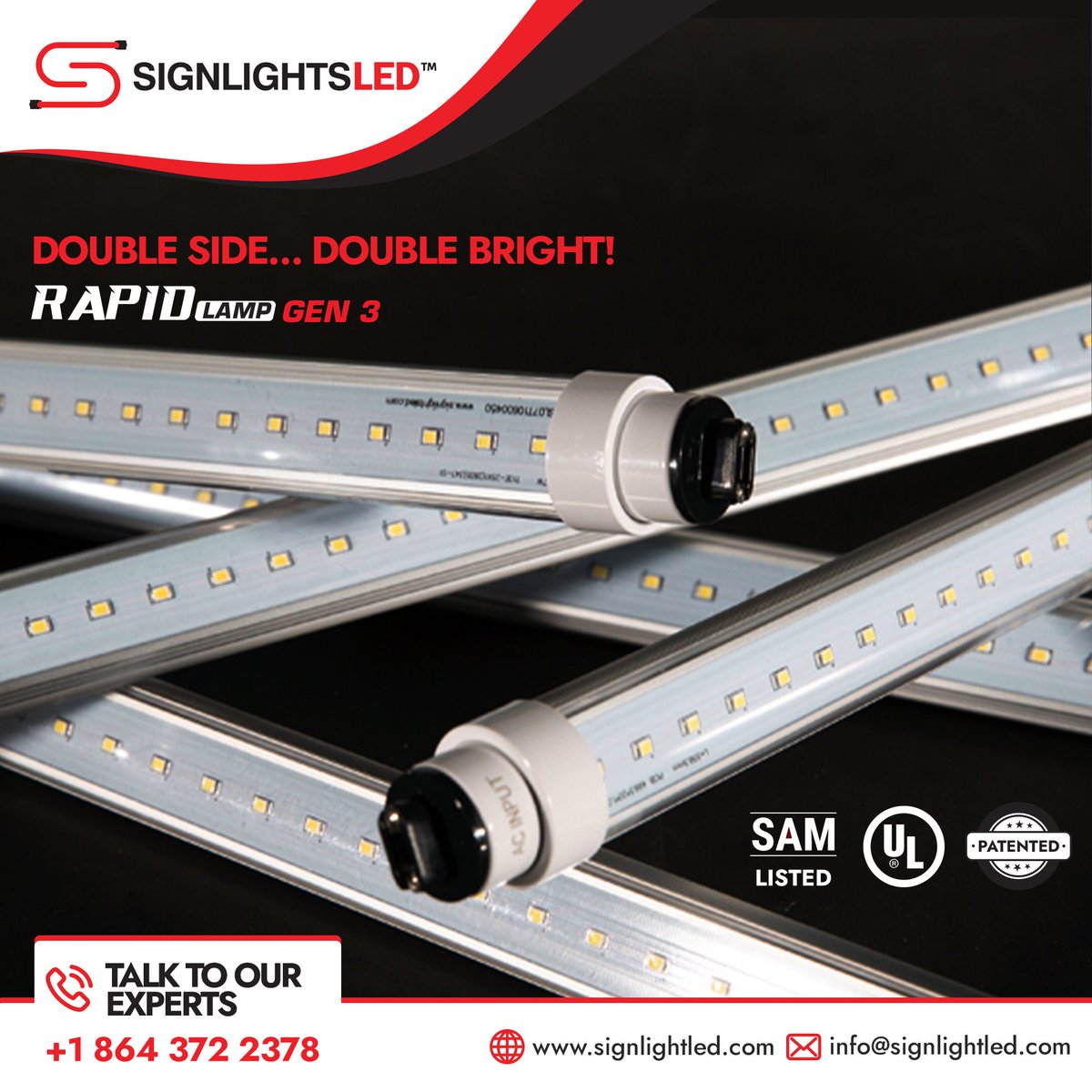 signlightled's tweet image. The #RAPIDLAMP #GEN3 from “#SIGNLIGHTSLED” is a unique Double Advantage #LEDLamp…
This GEN 3 Rapid Lamp is a Circular Tube with 2 Sided LEDs and a special lens.

Get in touch with us for more details! 
Call us on 📞 864-372-2378
or
Visit: signlightled.com
.
#ledwholesaler