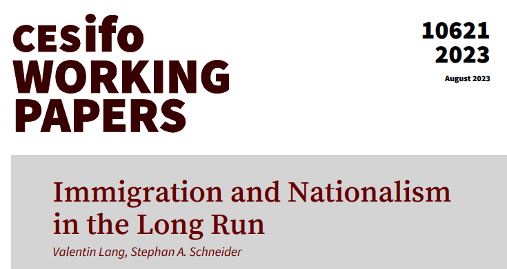 Immigration and Nationalism in the Long Run | @valentin_lang, Stephan A. Schneider #EconTwitter cesifo.org/en/publication…