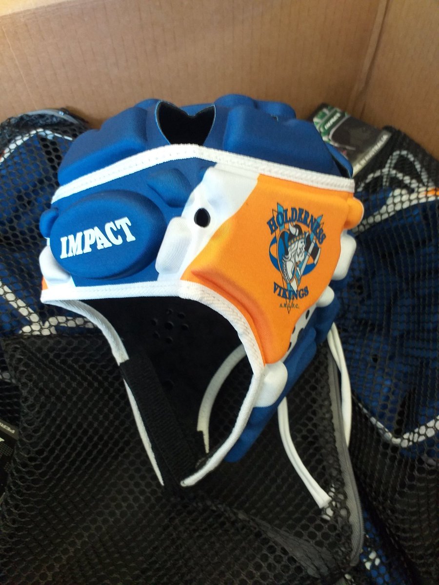 Fantastic new bespoke headguards going to @HVikingsYouth from @ImpactRugbyUK @CEOImpactRugby #onlyimpact