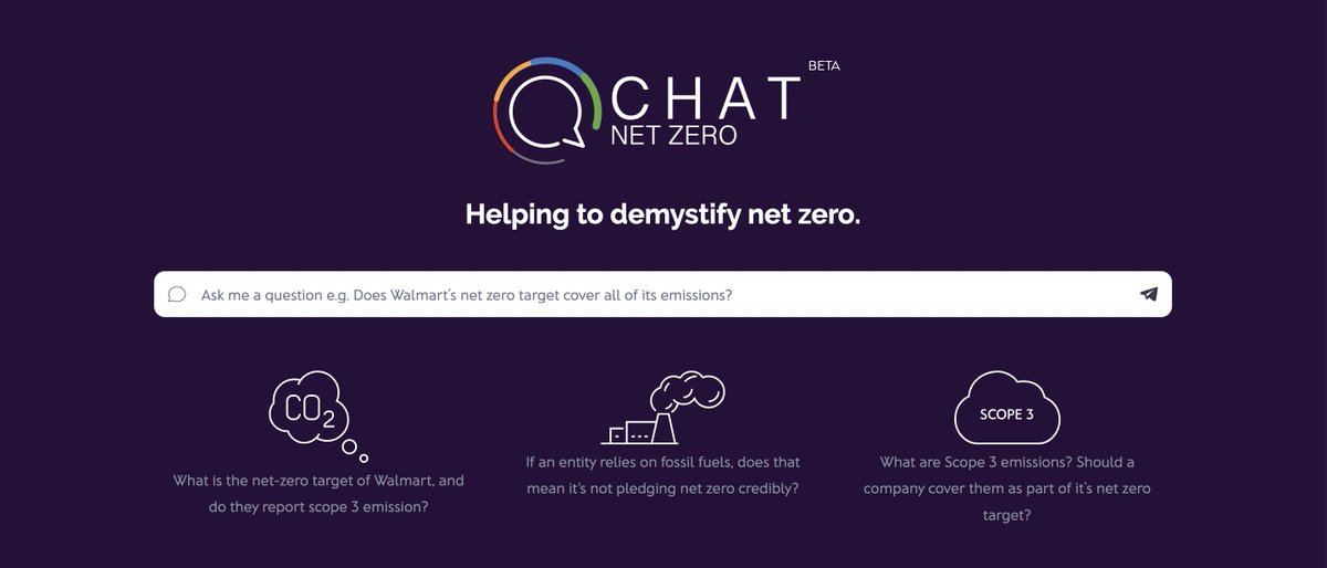 datadrivenlab's tweet photo. #ChatNetZero (beta), an #LLM-based chatbot developed by  @Arboretica &amp; @datadrivenlab using data sourced from @NetZeroTracker, is going LIVE next week!

Can’t wait to try out the 1st ever climate policy chatbot? Sign up by TOMORROW, 9/14 for a sneak peek: https://t.co/jVt3fz1eKF https://t.co/AHn85xyNYF