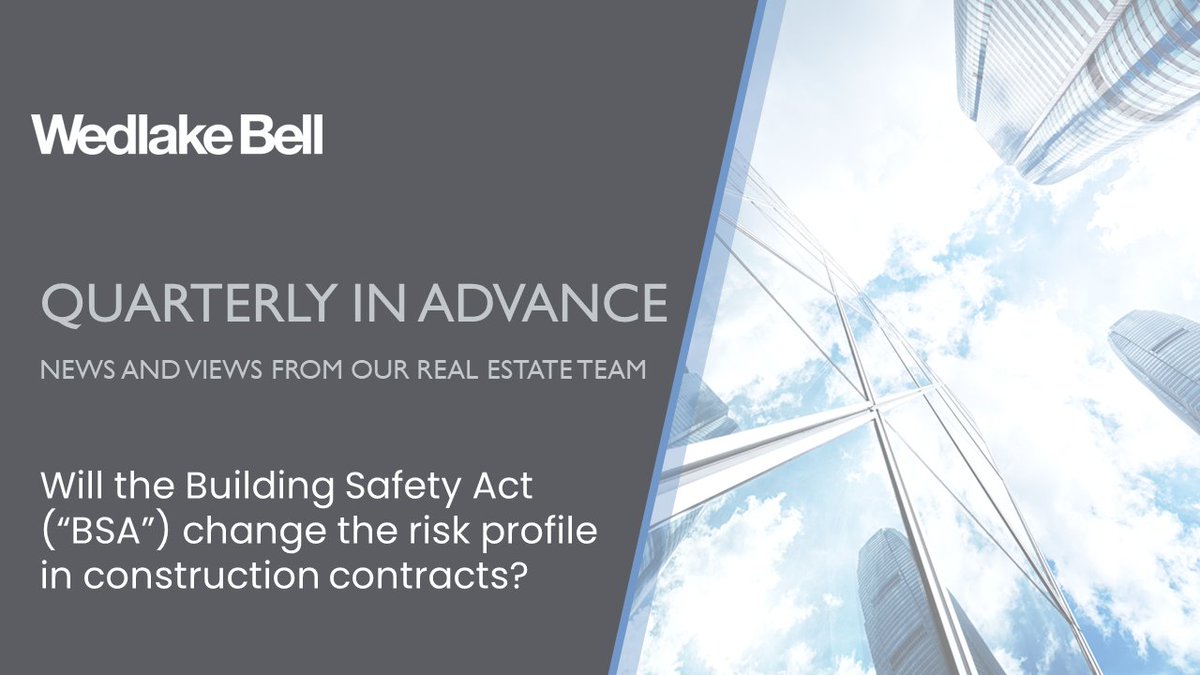 The Building Safety Act: A Game Changer for Construction Contracts?

With increased risk comes new prices for coverage, updated insurance policies &amp; other terms, which developers &amp; their funders may not be willing to accept. Read more in our #QIA article: ow.ly/7B1450PL5xF