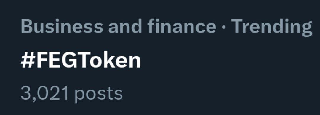 #FEGtoken is trending 🔥🦍 
Keep pushing the community.