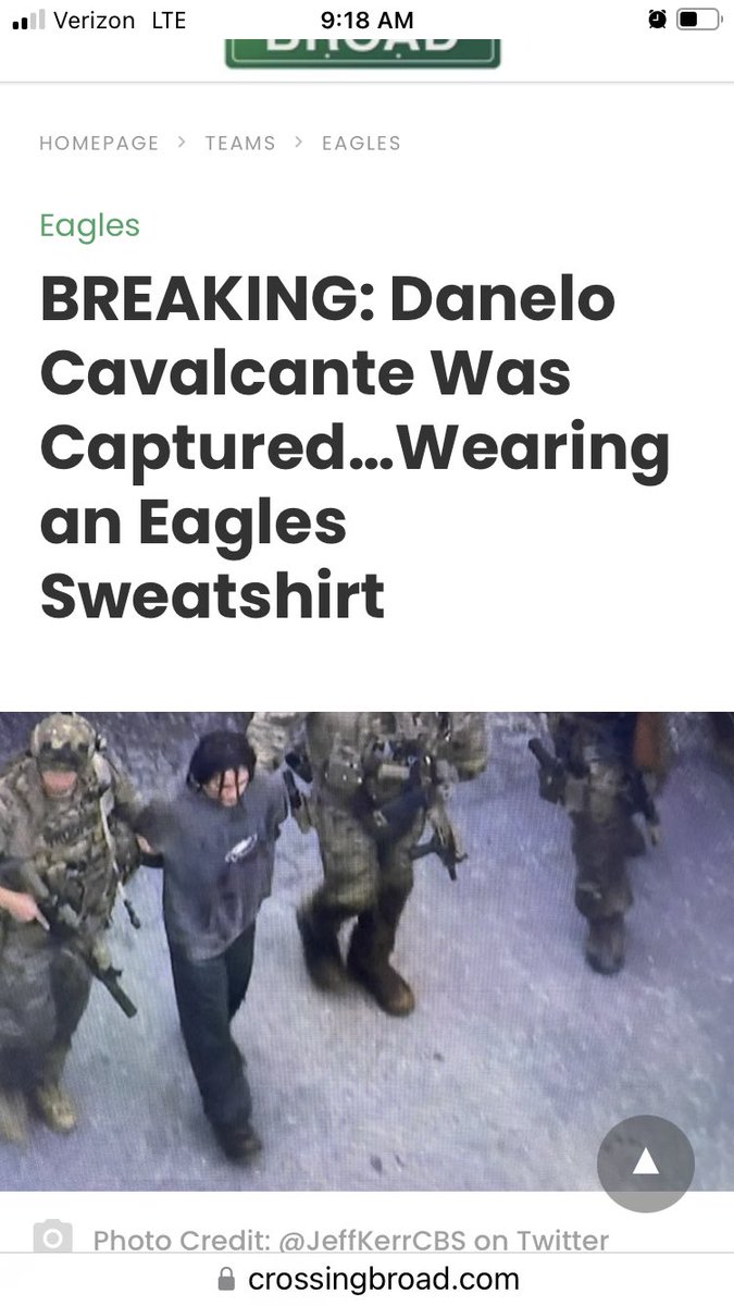 CAVALCANTE WAS CAPTURED WEARING A PHILADELPHIA EAGLES SWEATSHIRT. POLICE COULDNT LOCATE HIM BECAUSE AN ILLEGAL IMMIGRANT OR CRIMINAL THAT FITS HIS APPEARANCE WEARING AN EAGLES SWEATSHIRT IS WHAT HALF THE POPULATION LOOKS LIKE NOW AROUND HERE THANKS TO DEMS AND THEIR IDIOT VOTERS