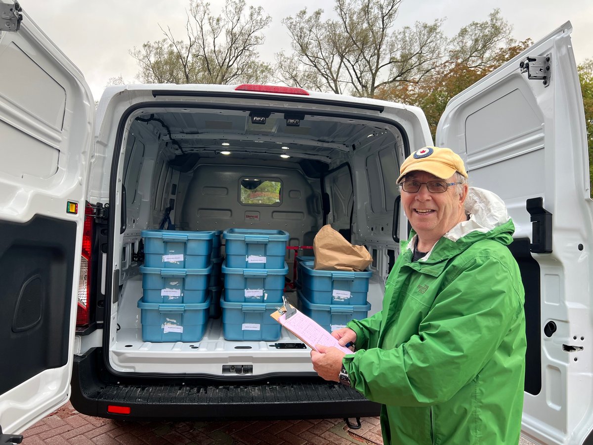 Today was the maiden voyage of our new Library Courier van!  🎉

Book bins to the people!