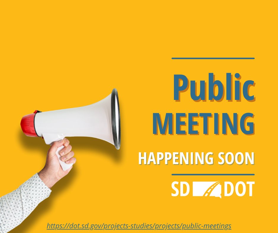 SouthDakotaDOT's tweet image. The SDDOT will hold a public meeting open house on Thursday, Sept. 28, 2023, to discuss and receive public input on a resurfacing and intersection modification project at the intersection of S.D. Highway 34 and 457th Avenue near Madison. 

Press Release: dot.sd.gov/blog/3057/publ…