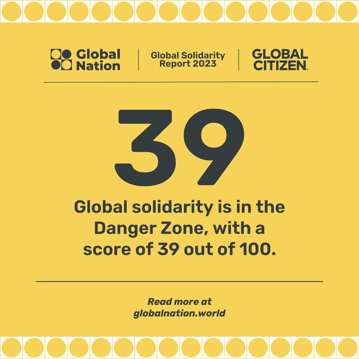 🚨The #GlobalSolidarityReport finds that in 2023, our world is in the Danger Zone!! The report includes 3 calls to action to help steer us out of it: 🌿#JustTransitionNow  💉#CooperateAgainstViruses  💰#PoolGlobalResources  Read more about it here ➡️ globalnation.world/global-solidar…