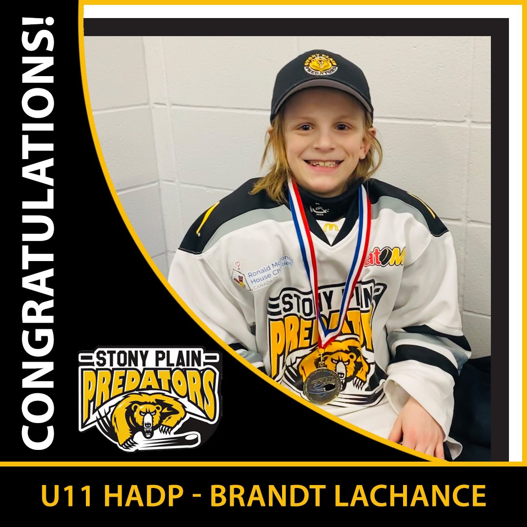 SPMHA_Predators's tweet photo. Congratulations to all of our U11 Predators who made the Spruce Grove HADP team! We wish you a successful Season Brandt Lachance, Declan Webster, Ryan Ziemmer, and Vander Krikke who originally came to us from CR Knights! #spmha_preds https://t.co/KBfwCfySmZ