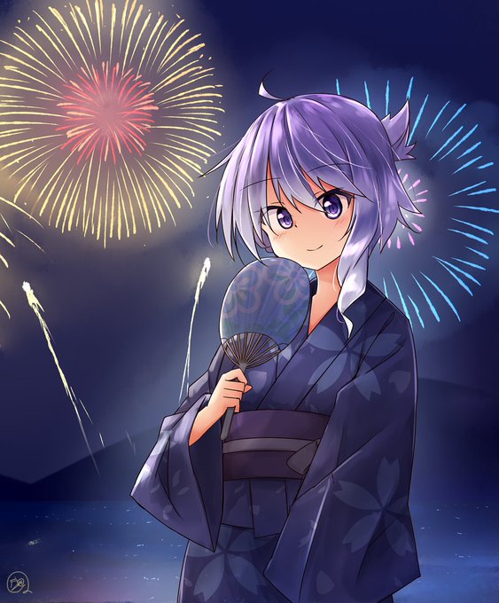 「fireworks purple eyes」 illustration images(Latest)
