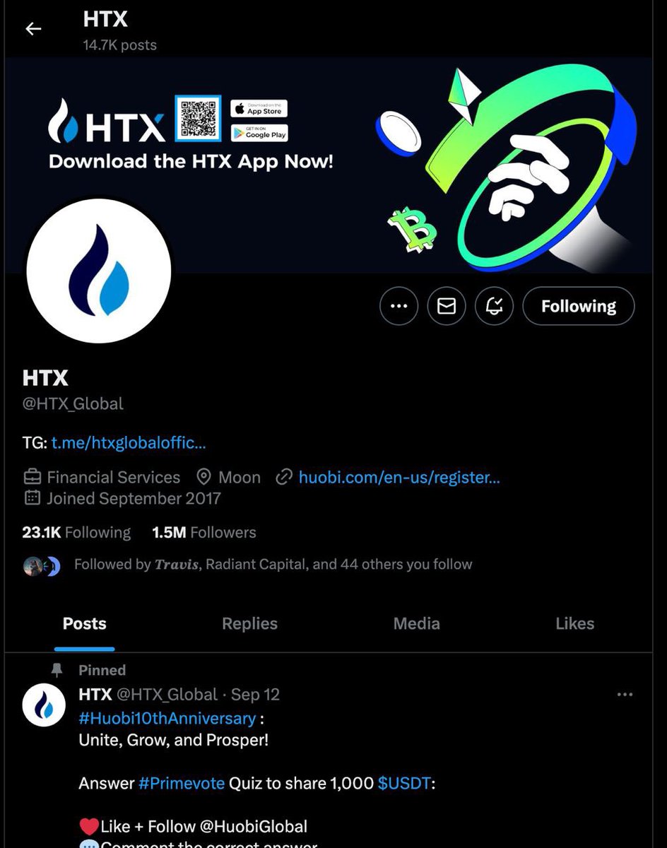 🔥🔥🔥HOT NEW 🔥🔥🔥

🔸 Sàn giao dịch Huobi Exchange sẽ được đổi tên thành “HTX”. 

🔸 Tài khoản Telegram và Twitter tiếng Anh chính thức của Huobi đã được đổi thành “HTX”. Nôn nan theo AE Việt Nam có nghĩa là Hợp tác xã 😂.

👉 Justin Sun sẽ đưa ra thông báo tại