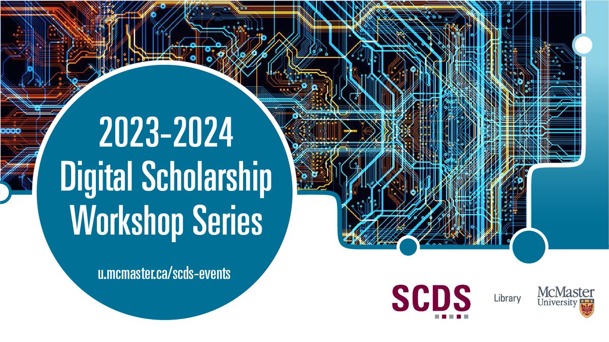 The Sherman Centre for Digital Scholarship has launched over 40 free workshops that will enable the McMaster community and others to participate in a range of digital scholarship training opportunities during 2023-24. Check out what's to come: bit.ly/SCDSWorkshops-…