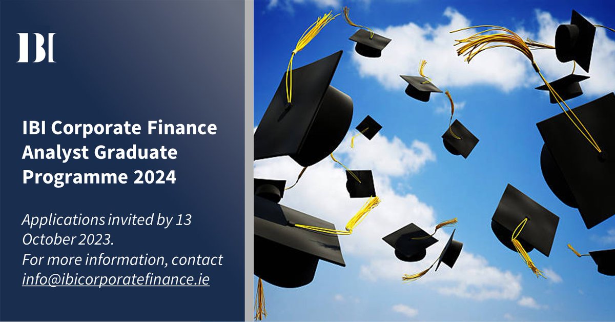 IBI CorporateFinance powered by DC Advisory (@ibicorpfinance) on Twitter photo <a href="/IBICorpFinance/">IBI CorporateFinance powered by DC Advisory</a> is hiring: we are looking for 2024 graduates for our Analyst Graduate Programme. See linkedin.com/feed/update/ur…… for more information.
#MakingAGreatDealHappen
#careers #corporatefinance
#recruitment
#graduateprogramme <a href="/IBICorpFinance/">IBI CorporateFinance powered by DC Advisory</a> is hiring: we are looking for 2024 graduates for our Analyst Graduate Programme. See linkedin.com/feed/update/ur…… for more information.
#MakingAGreatDealHappen
#careers #corporatefinance
#recruitment
#graduateprogramme