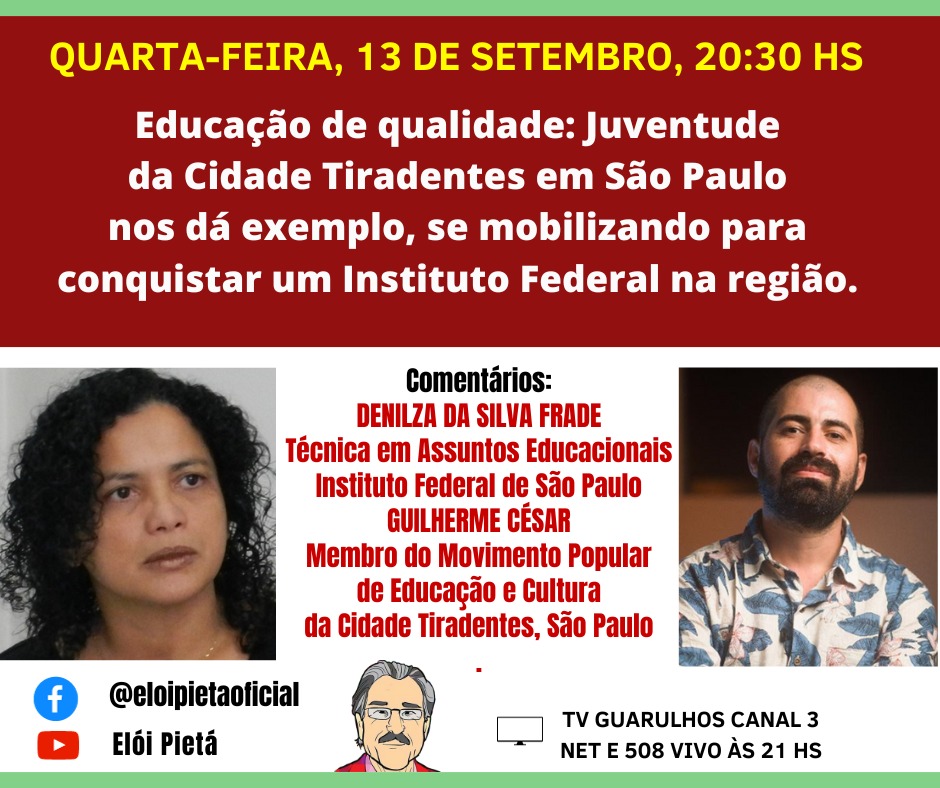 LHelth's tweet image. A nossa luta unificou educação junto com trabalhador...
Assistam comentem, compartilhem a live de luta pelo IFSPTiradentes
#IFSPTiradentes