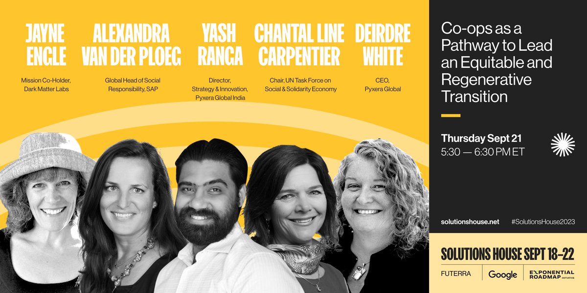 Join 'Co-ops as a Pathway to Lead an Equitable and Regenerative Transition'

Featuring: 
@JayneEngle (@DarkMatter_Labs)
@alexploeg (@sap)
@yashrajranga (@PYXERAGlobal)
@chantalline (@UNCTADNewYork)
@deirdrewhite (@PYXERAGlobal)

#ClimateWeekNYC 
tinyurl.com/bddf627w