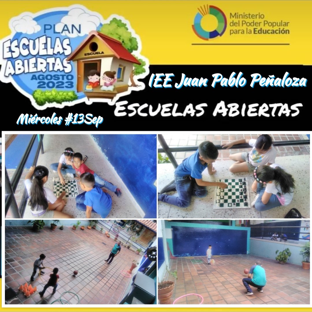IEE Juan Pablo Peñaloza (@ieejuanpablop) on Twitter photo Seguimos en el 3er día en el <a href="/IEEJuanPabloP/">IEE Juan Pablo Peñaloza</a> este 📅 Miércoles #13Sep con Plan Escuelas Abiertas 💒 en la Sede de nuestro Instituto🏘️.
🕣 8:30 AM.
👉👈
🎉🥳
<a href="/Berzabethg1/">Berzabethgandicaoficial</a> <a href="/_LaAvanzadora/">Yelitze Santaella</a> <a href="/NicolasMaduro/">Nicolás Maduro</a> <a href="/CDCETachira/">CDCE Táchira</a> <a href="/info_mppe/">INFO MPPE</a> <a href="/Div_Ini_Pri_Esp/">Divi. de Niños y Niñas ZET</a> <a href="/EeTachira/">Especial Tachira</a> <a href="/especialmppe/">Dir. General de Educ. Especial</a> @MPPEDUCACION Seguimos en el 3er día en el <a href="/IEEJuanPabloP/">IEE Juan Pablo Peñaloza</a> este 📅 Miércoles #13Sep con Plan Escuelas Abiertas 💒 en la Sede de nuestro Instituto🏘️.
🕣 8:30 AM.
👉👈
🎉🥳
<a href="/Berzabethg1/">Berzabethgandicaoficial</a> <a href="/_LaAvanzadora/">Yelitze Santaella</a> <a href="/NicolasMaduro/">Nicolás Maduro</a> <a href="/CDCETachira/">CDCE Táchira</a> <a href="/info_mppe/">INFO MPPE</a> <a href="/Div_Ini_Pri_Esp/">Divi. de Niños y Niñas ZET</a> <a href="/EeTachira/">Especial Tachira</a> <a href="/especialmppe/">Dir. General de Educ. Especial</a> @MPPEDUCACION