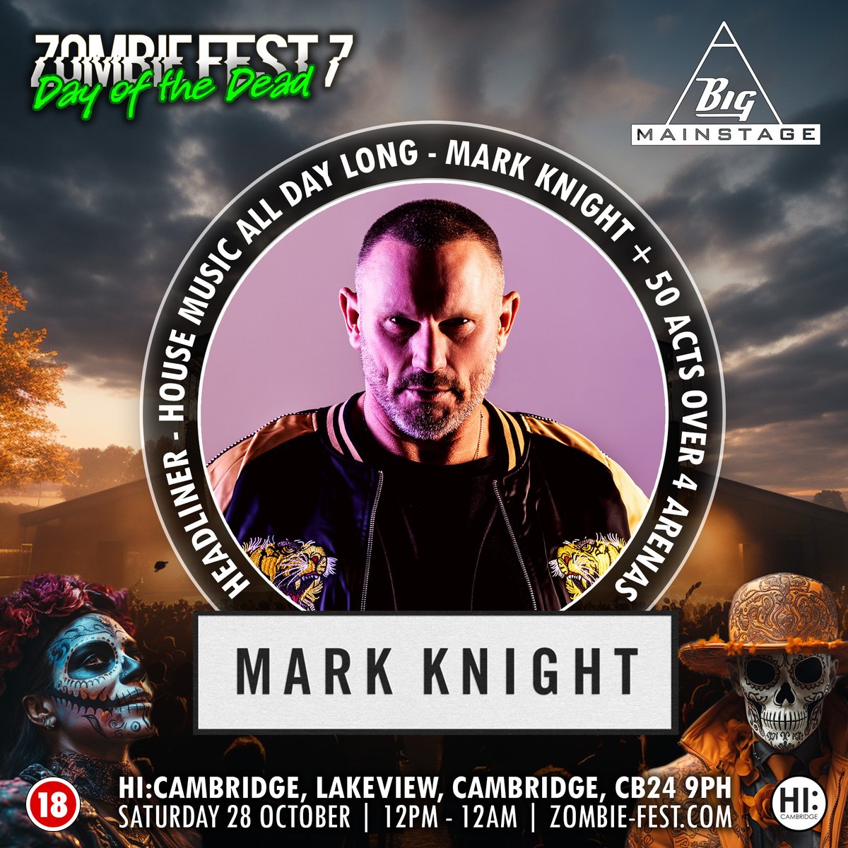 This Halloween in CAMBRIDGE - 4 Arena's, and over 50 acts including... 

<a href="/ANDYC_ram/">Andy C</a> | <a href="/djmarkknight/">DJ Mark Knight</a> | <a href="/DJGammer/">Gammer</a> | <a href="/BabyDofficial/">Baby D</a> 

🎫 Secure Your Ticket from £20 &gt;&gt;&gt; zombie-fest.com