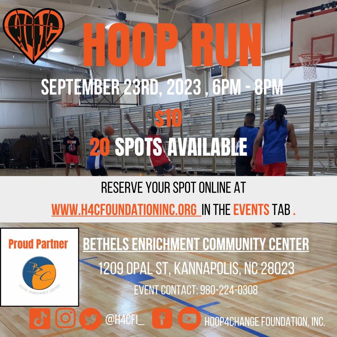 Let’s keep it going. This September 23rd 6pm-8pm..

Click the 🔗 in our bio to sign up on our website in the “Events” Tab🧡

#event #events #eventinspiration #eventlife #fundraising #hoopdreams #hooplite #hooper #charlotte #charlottenc #ballislife #bballislife #fyp #follow