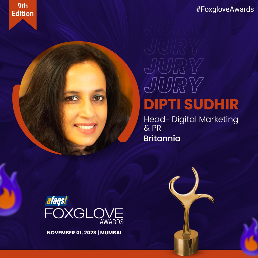 #FoxgloveAwards: We are delighted to have Dipti Sudhir from <a href="/BritanniaIndLtd/">Britannia Industries Limited</a> as our juror at Foxglove Awards 2023. 🏆
Thank you for joining us!

Know more: bit.ly/3rMBZmy

#Awards | #Advertising | #Marketing | #AdvertisingAwards | #advertisingagency | #agency | <a href="/afaqs/">afaqs!</a>