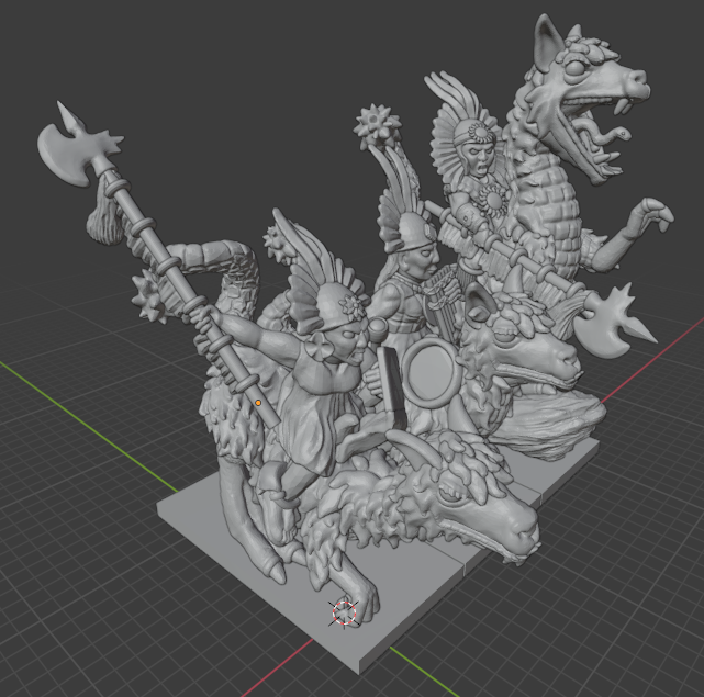 The beasts that dwell in the peaks of the spine of sotek are differ greatly from the lizards of the lowlands. The local amazon of the Tawantinka use these 'warm ones' for wool and for deadly effect on the battlefield. 

heavy cav for the amazon dogs of war