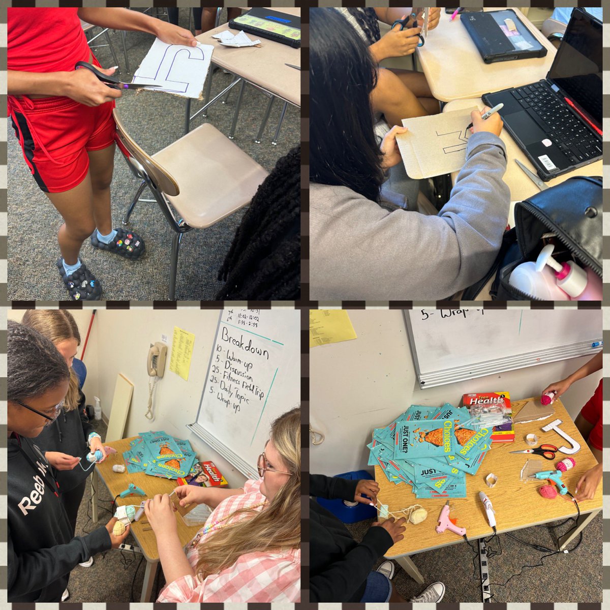 Today <a href="/RolesvilleMS/">Rolesville MS</a> craft club started their 🧶letters!  Stay turned next week for the finished product!