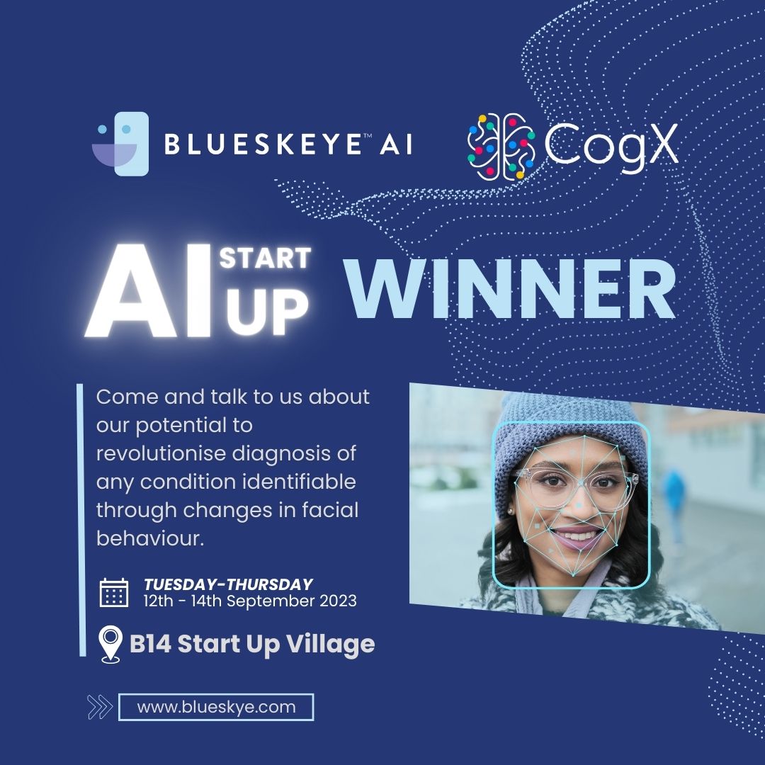 BlueSkeyeAI's tweet image. Thrilled to announce BlueSkeye AI won the Best AI Start Up Award here at @CogXFestival! 🏆

Pop by our booth: B14 in the Start Up Village and find out how we use #machineleanring to revolutionise #health and #automotive! 

blueskye.com