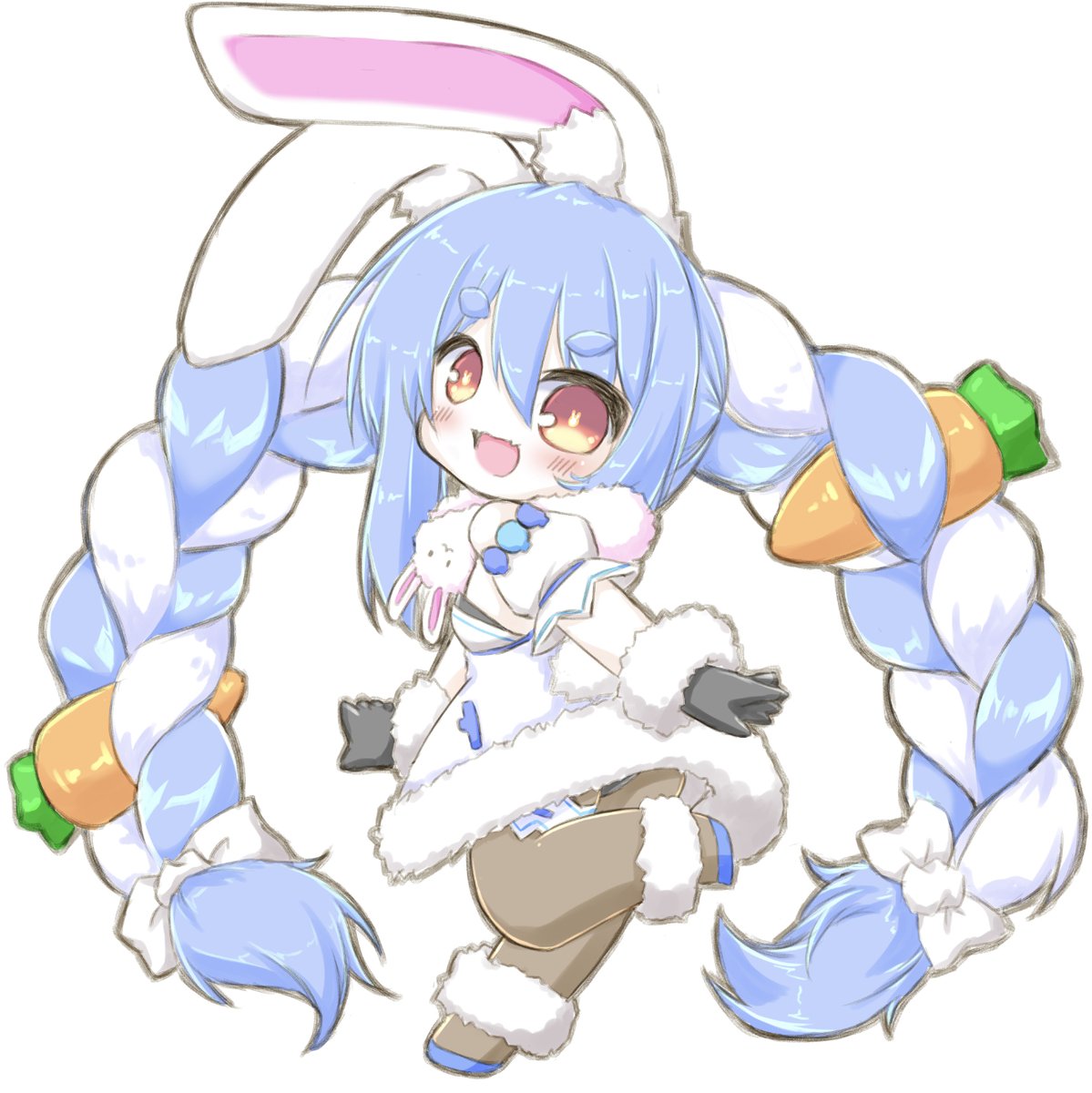 兎田ぺこら 「ディフォルメイラスト好きですっ #みんなでデフォルメ絵をあげて幸せな気分になろう」|瓜生さんごのイラスト